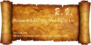 Rosenblüth Valéria névjegykártya